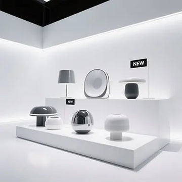 New arrival home products featuring latest innovative designs with NEW labels, including modern home accessories, smart gadgets, and trending items just launched