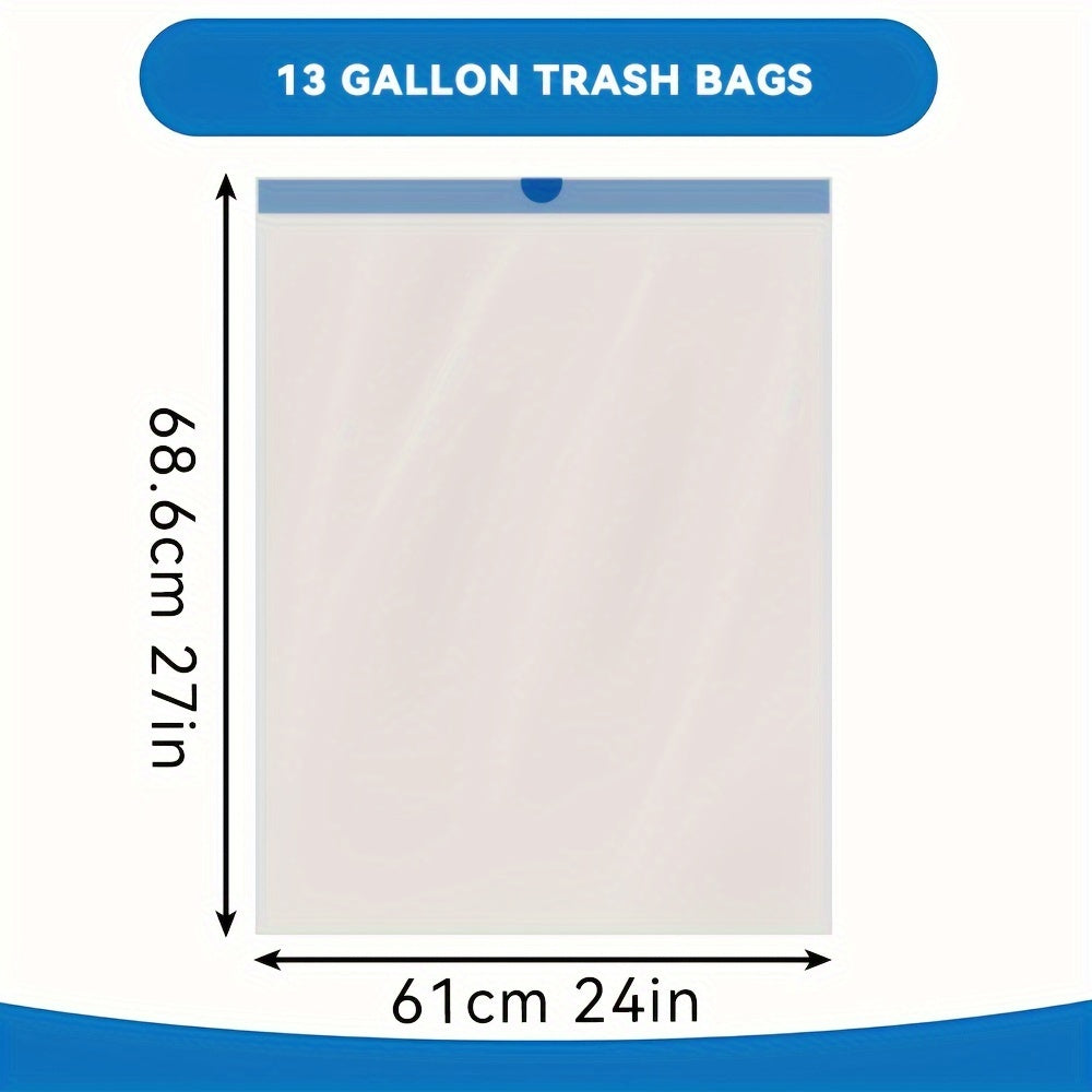 150pcs Disposable Drawstring Garbage Bags – 13 Gallon, Tear & Puncture Resistant, Odor Eliminator with Lemon Mint Scent
