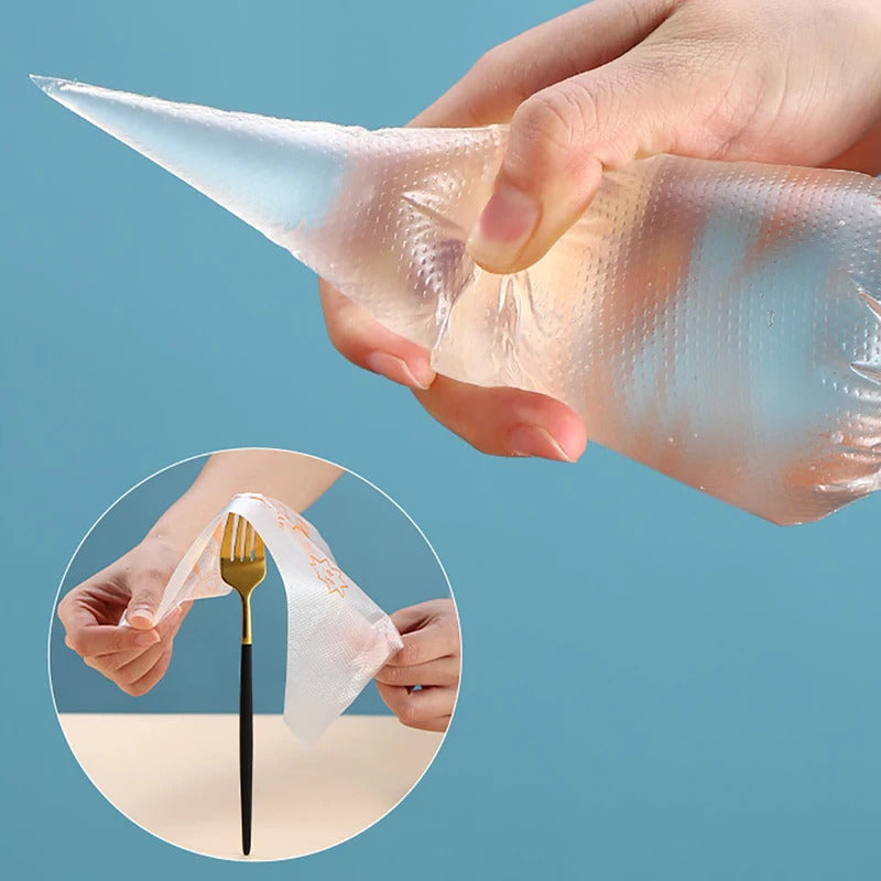 100 PCS Thick Disposable Pastry Bags - Professional Cake Cream Piping & Icing Bags for Baking Decoration