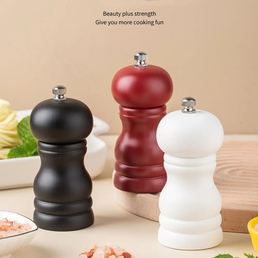 Premium Wooden Salt & Pepper Grinder Set - Handcrafted Manual Spice Mill with Adjustable Coarseness