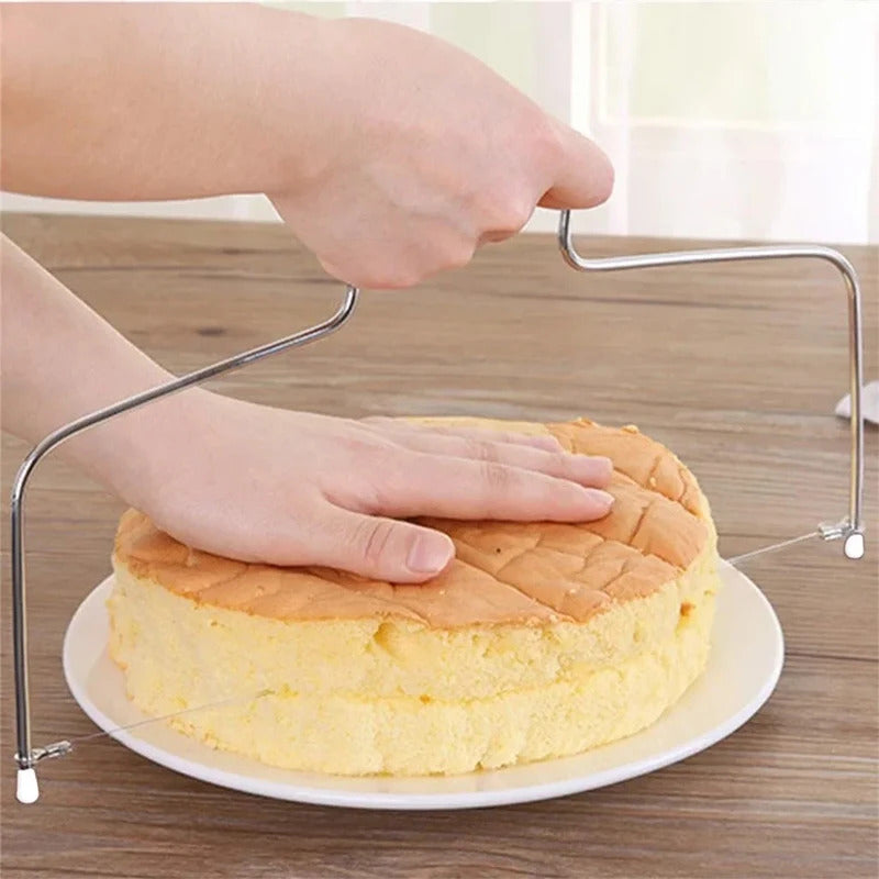 1/2-Piece Professional Adjustable Height Cake Slicer - Stainless Steel Layer Cutter for DIY Bakers