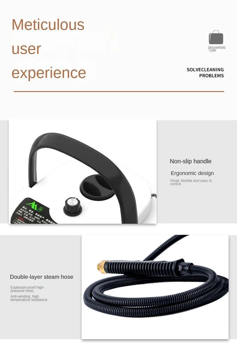2500W High-Temperature Steam Cleaner - Multi-Purpose Jet Washer for Kitchen, Car & Home