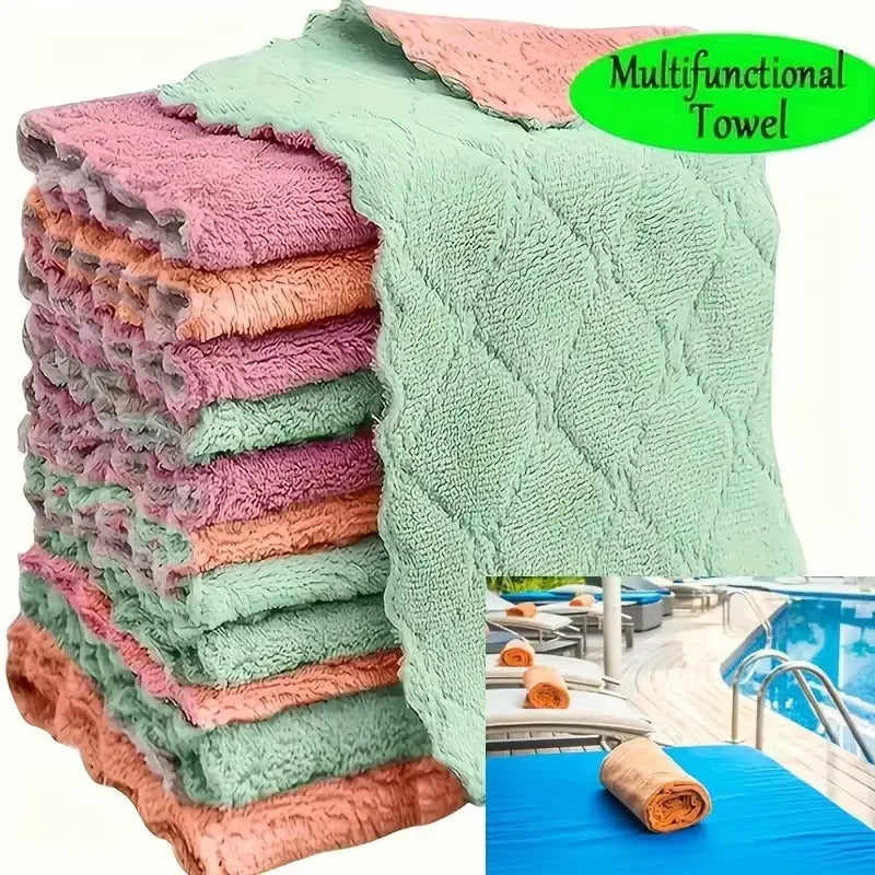 Ultra-Fine Microfiber Kitchen Towels Set - Premium Absorbent Cleaning Cloths (5/10/20 Pack Options)