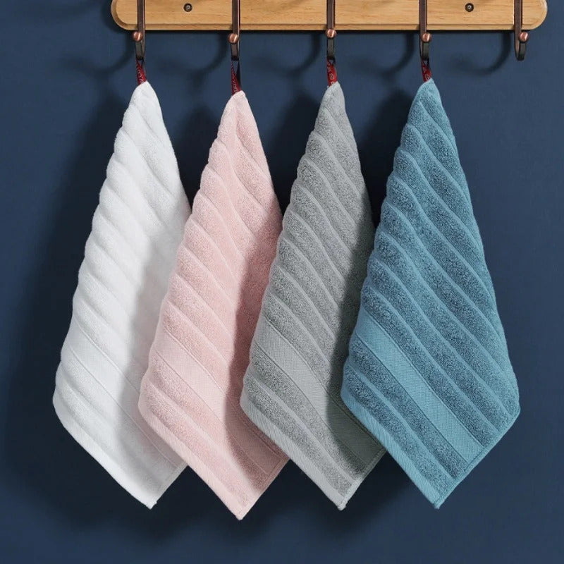 4Pcs Kids Pure Cotton Face Towels - Super Absorbent 35x35cm Hand Wipes, OEKO-TEX Certified