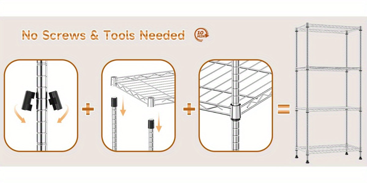 2000 lbs Heavy-Duty Steel Storage Shelving Unit – Multi-Tier Utility Wire Rack for Home, Kitchen, Office & Garage