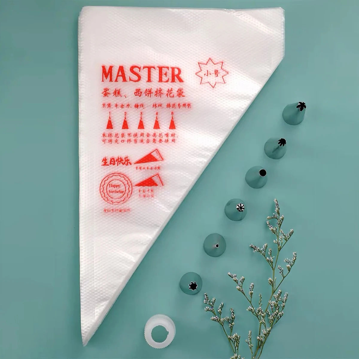 100 PCS Thick Disposable Pastry Bags - Professional Cake Cream Piping & Icing Bags for Baking Decoration