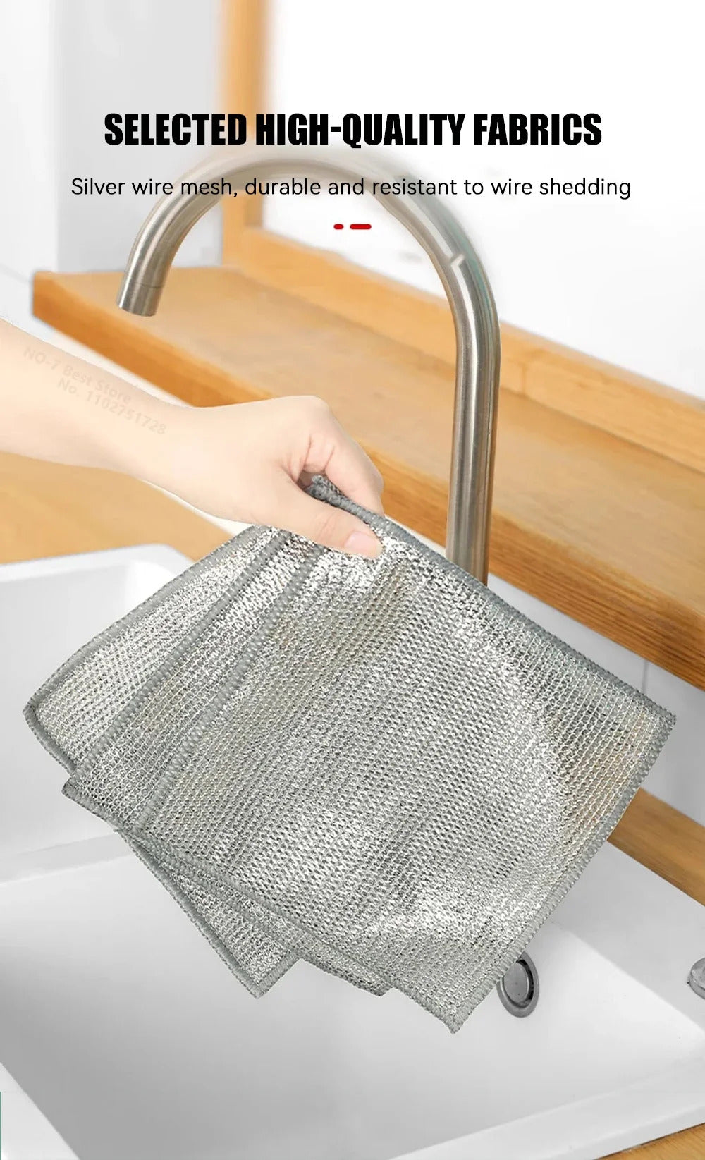 Magic Wire Grid Cleaning Cloth - Multipurpose Miracle Dishwashing Net for Kitchen & Home
