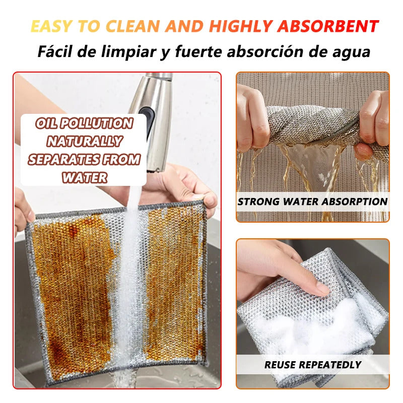 Magic Wire Grid Cleaning Cloth - Multipurpose Miracle Dishwashing Net for Kitchen & Home