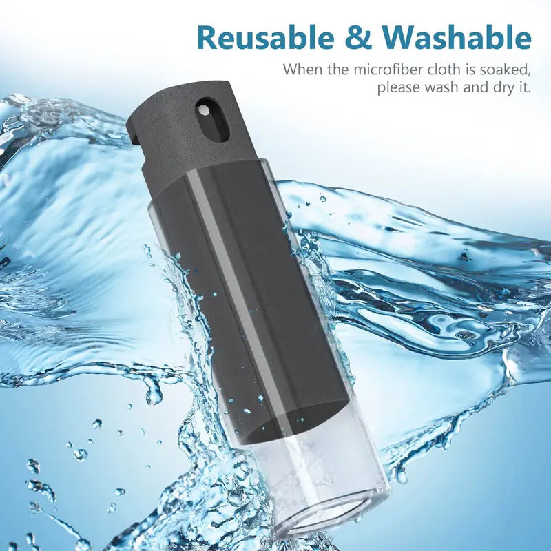 2-in-1 Microfiber Screen Cleaner Set - Spray Bottle & Cloth for Phone, iPad, Computer & Glasses