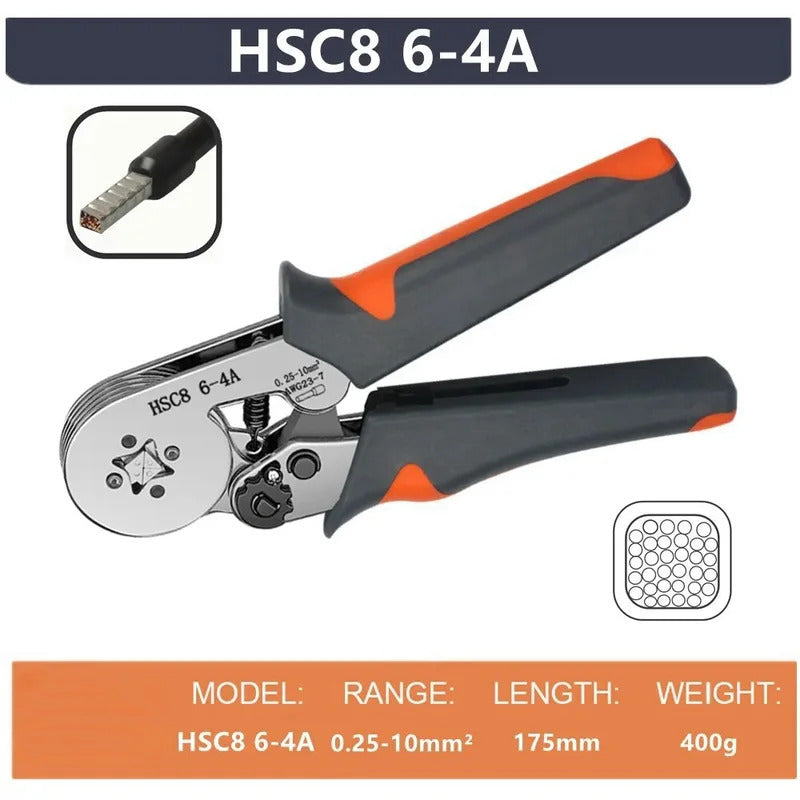HSC8 Professional Ferrule Crimping Pliers - 0.25-10mm² Wire Terminal Tool with CE Certification