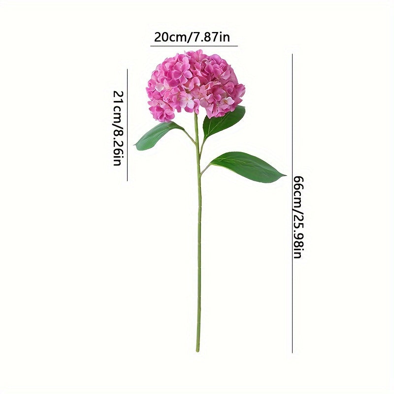 Artificial Hydrangea Bouquet - 3pcs Realistic Silk Flowers with Green Stems