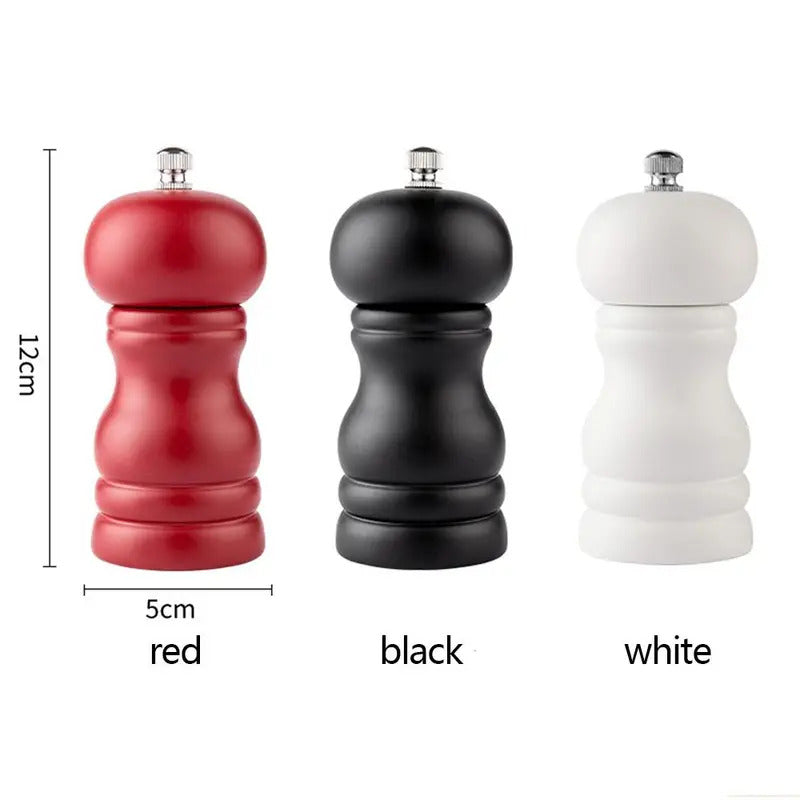 Premium Wooden Salt & Pepper Grinder Set - Handcrafted Manual Spice Mill with Adjustable Coarseness