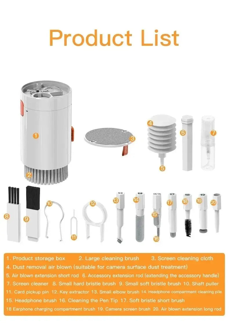 20-in-1 Professional Tech Cleaning Kit - Complete Computer, Keyboard, Earphones & Screen Care Set