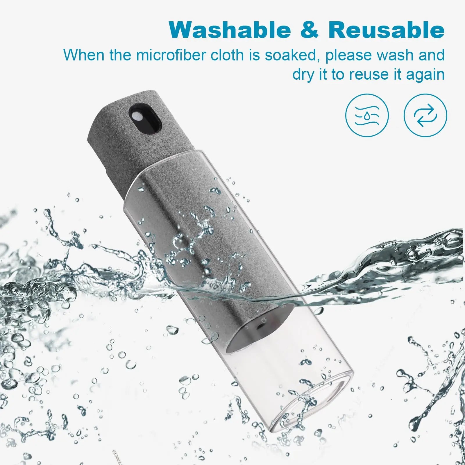 2-in-1 Microfiber Screen Cleaner Set - Spray Bottle & Cloth for Phone, iPad, Computer & Glasses