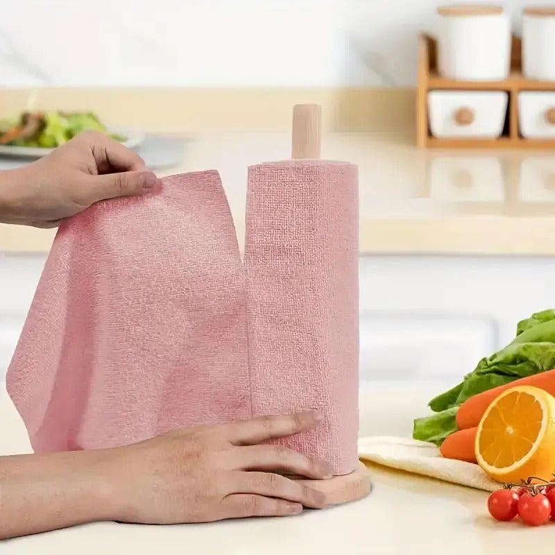 30pcs Reusable Microfiber Cleaning Cloth Roll – Absorbent, Lint-Free, Multipurpose Kitchen & Home Towels