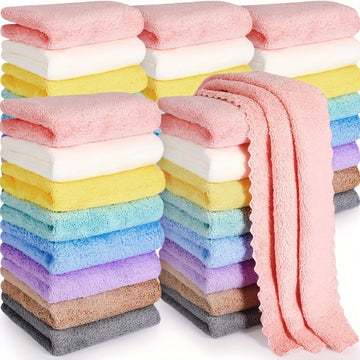 20pcs solid color washcloth set – soft absorbent towels