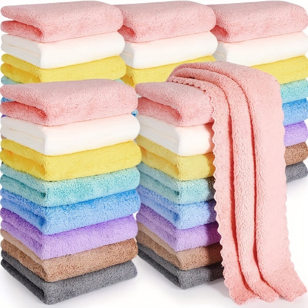 20pcs solid color washcloth set – soft absorbent towels