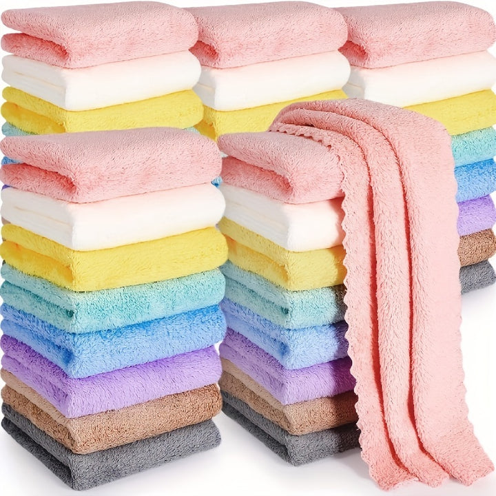 20pcs solid color washcloth set – soft absorbent towels