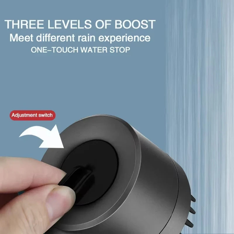 3-Mode High Pressure Filtered Shower Head - Rainfall, Massage & Mist Settings with Chlorine Filter
