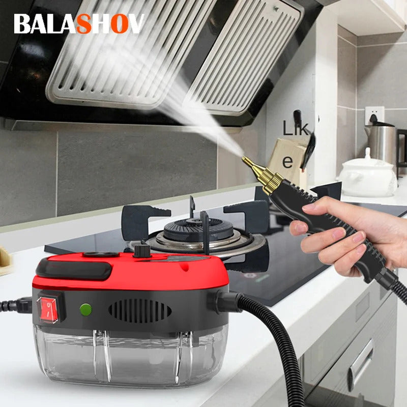2500W high-temperature steam cleaner with multiple attachments for kitchen and car cleaning