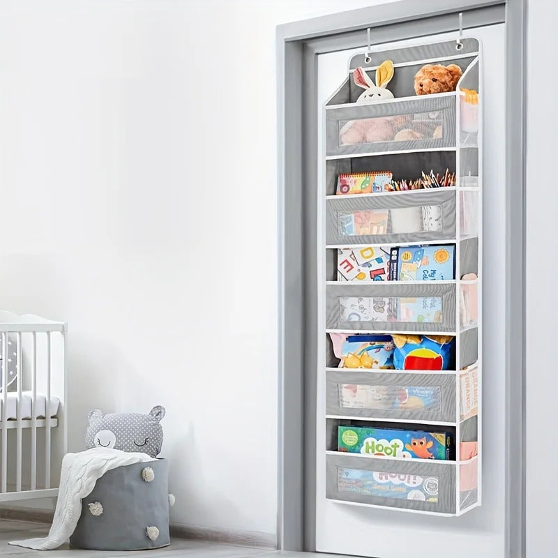 5-Shelf Hanging Door Organizer - Anti-Tilt Behind Door Storage with Large Capacity Pockets