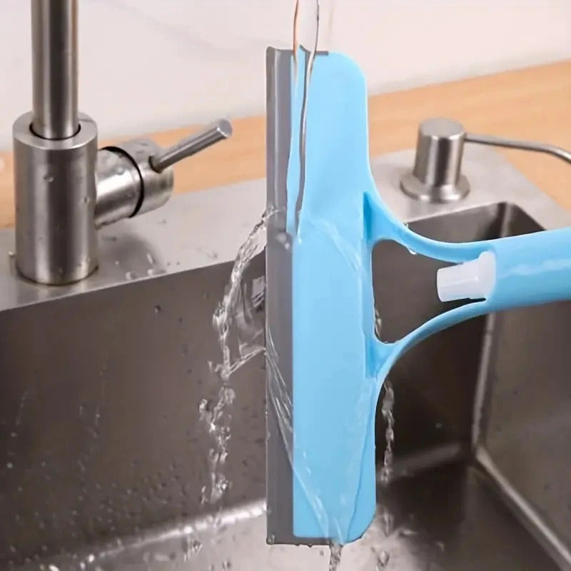 3-in-1 Glass Cleaning Tool - Multi-Function Window Scraper with Spray Bottle & Squeegee