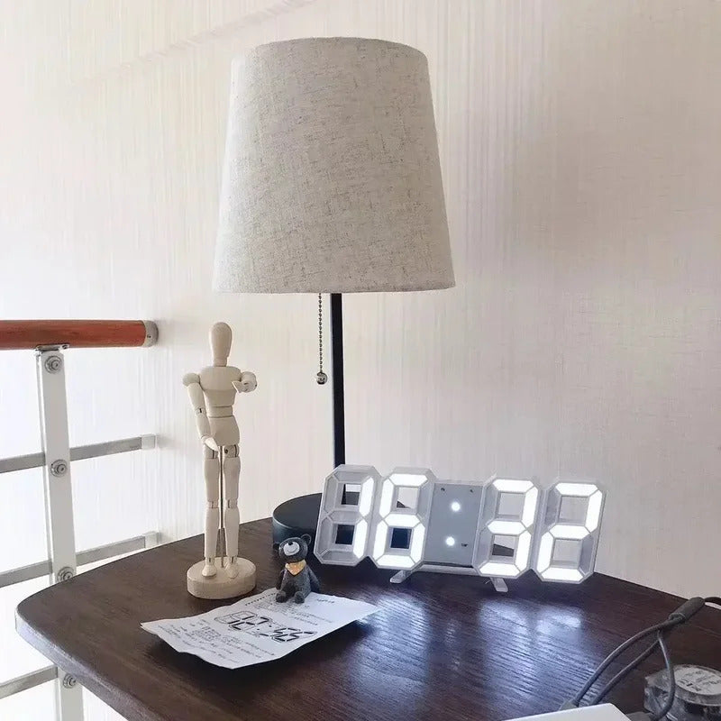 3D LED Digital Wall Clock - Modern Smart Display Clock with Temperature & Multiple Alarms