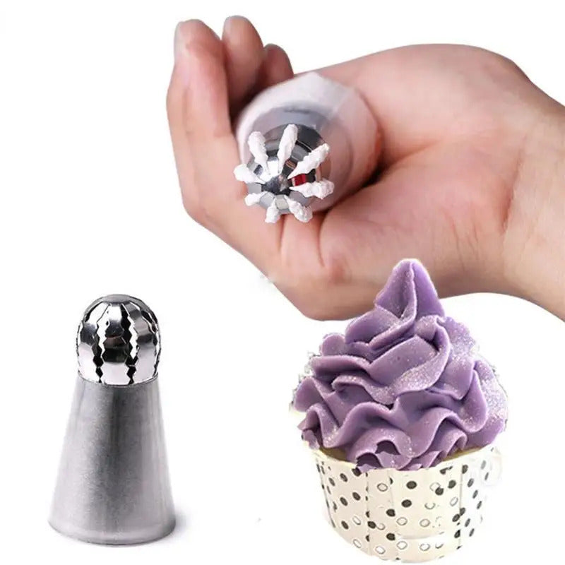 3Pcs Professional Stainless Steel Pastry Tips Set - Icing Nozzles for Cupcake, Cake Decorating & Puff Baking