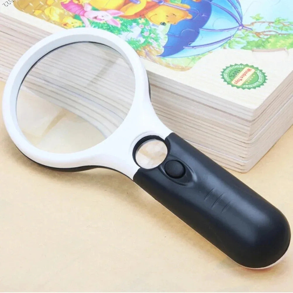 Professional 45X & 3X Magnifying Glass with LED Light - Jewelry Loupe for Coin & Stamp Collectors