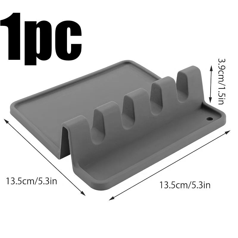 Non-Slip Silicone Tableware Drying Rack - Multifunctional Utensil Organizer for Forks, Spatulas & More