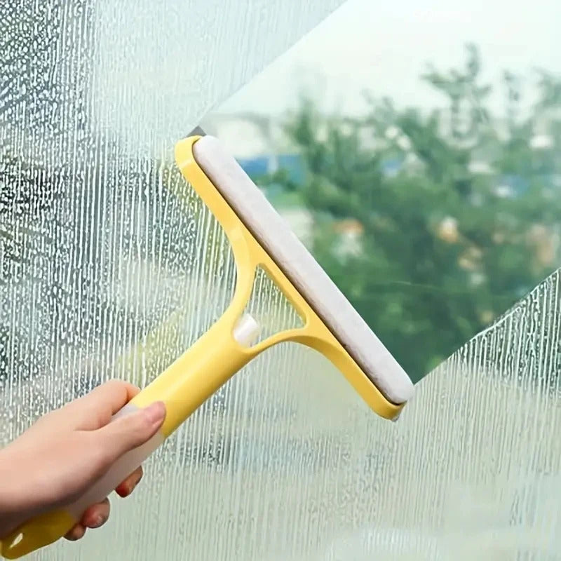 3-in-1 Glass Cleaning Tool - Multi-Function Window Scraper with Spray Bottle & Squeegee