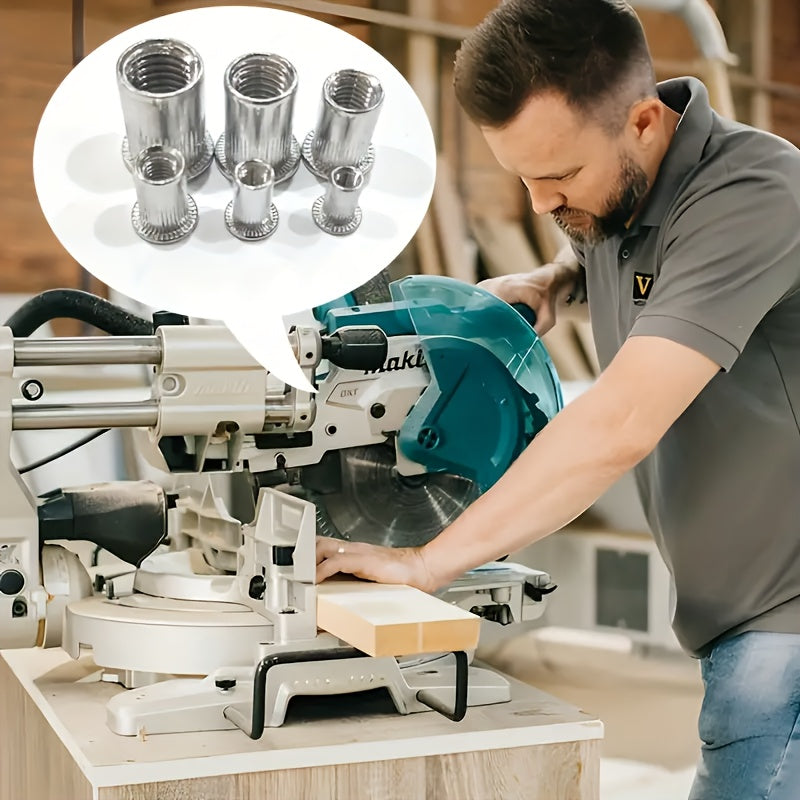 320pcs Aluminum Rivet Nut Kit M3-M12 UNC Sizes With Hand Pliers Hex Sockets for Auto Industrial Use