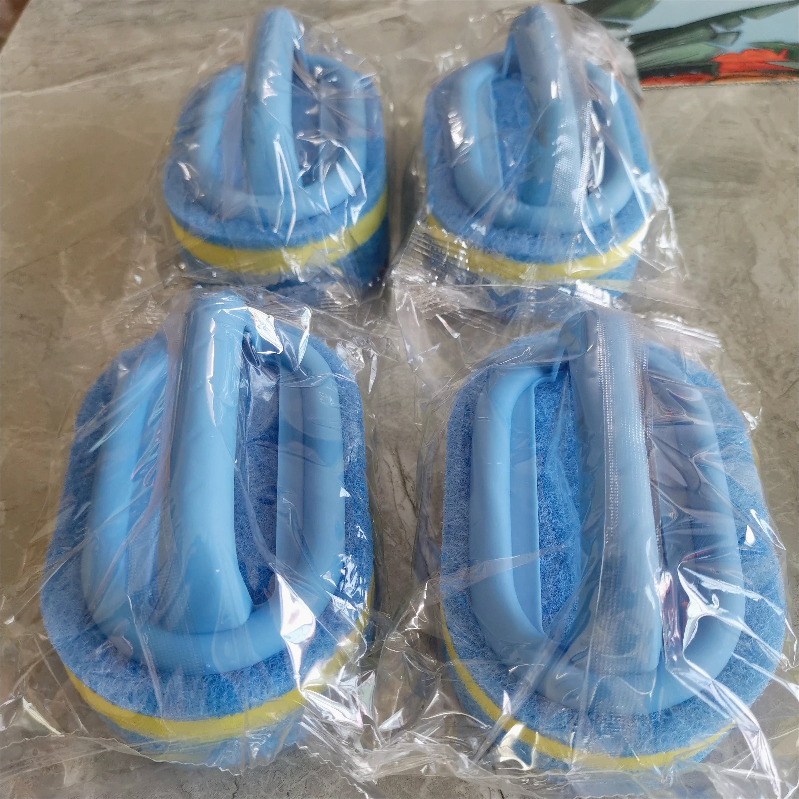Magic Sponge Cleaning Brush with Handle - Multi-Surface Scrubber for Kitchen, Bathroom & Windows