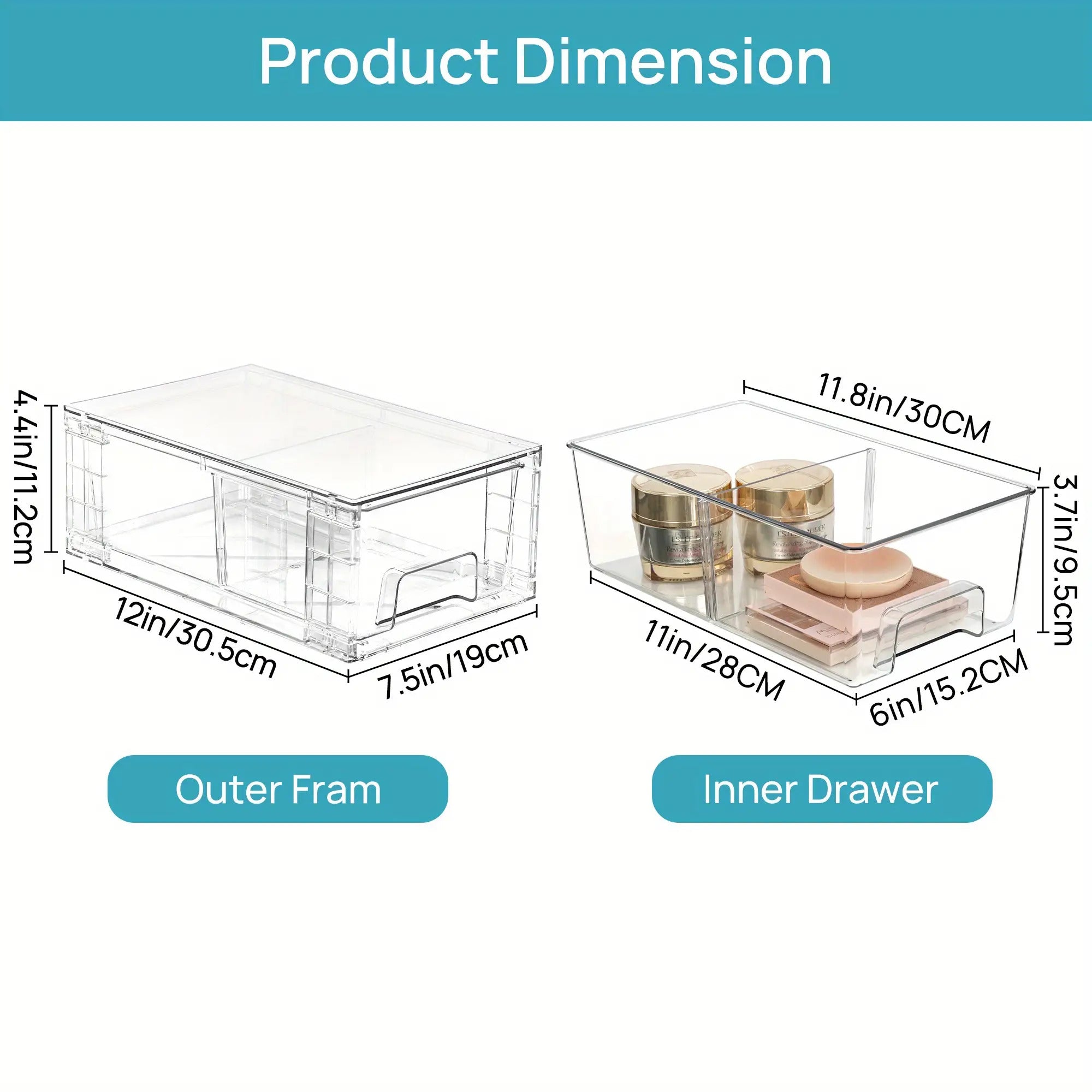 Clear Acrylic Food Storage Drawers with Handles - Stackable Refrigerator & Pantry Organizer Bins (4/6/8/10/12 Pack Options)