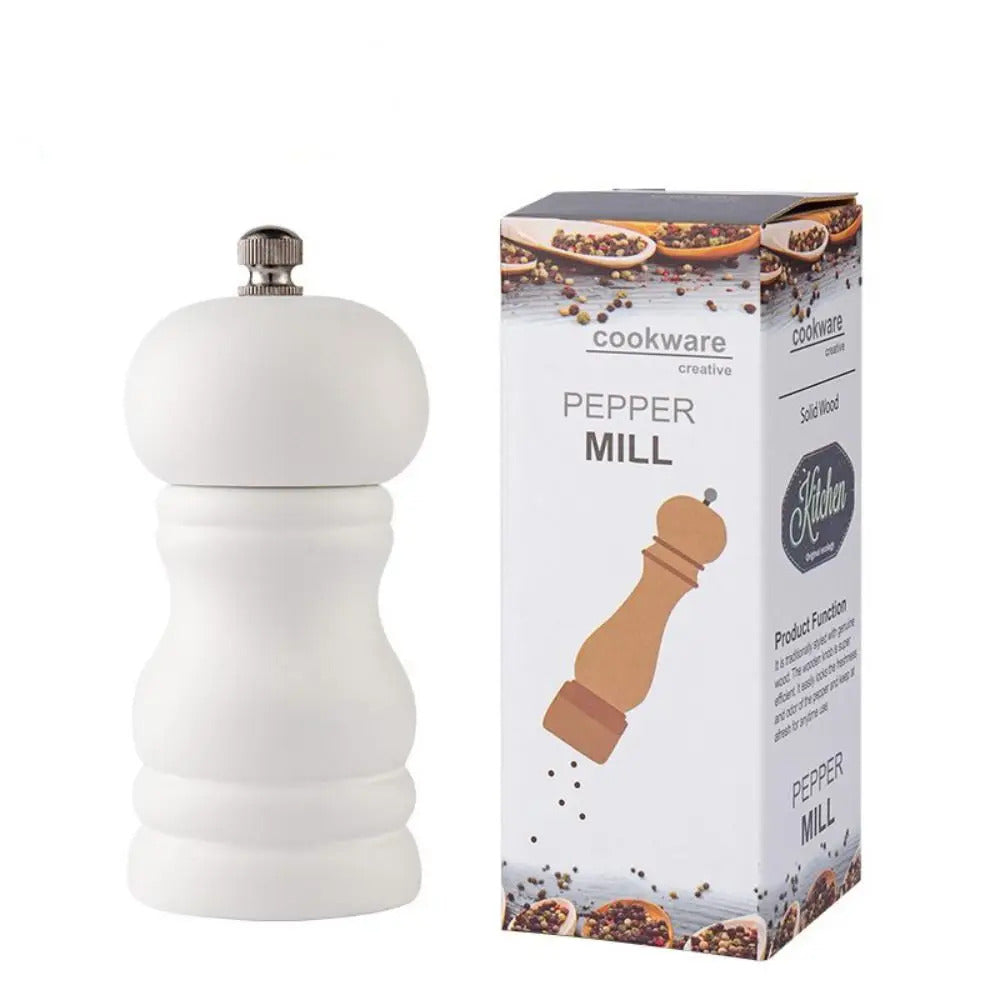 Premium Wooden Salt & Pepper Grinder Set - Handcrafted Manual Spice Mill with Adjustable Coarseness