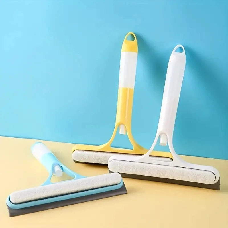 3-in-1 Glass Cleaning Tool - Multi-Function Window Scraper with Spray Bottle & Squeegee
