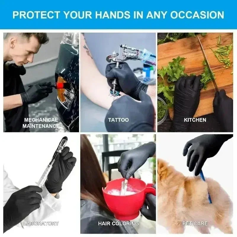 Disposable Nitrile Waterproof Gloves – Food Safe, Latex-Free, Multi-Purpose Cleaning Gloves for Kitchen, Dishwashing, Pet Care & Household Use