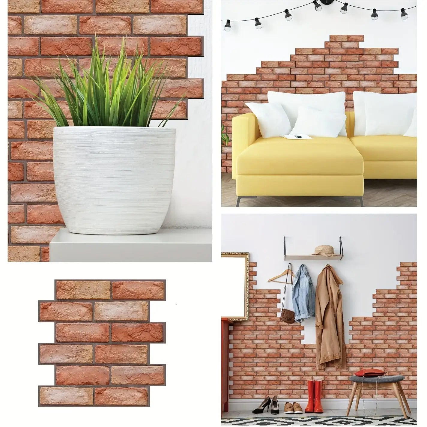 Self-Adhesive 3D Tile Wall Stickers - Waterproof PVC Peel & Stick Wallpaper for Kitchen Backsplash, Bathroom & Cupboard Makeover