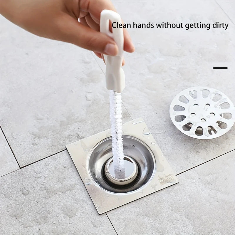 Professional drain cleaning brush for removing hair clogs from pipes and floor drains