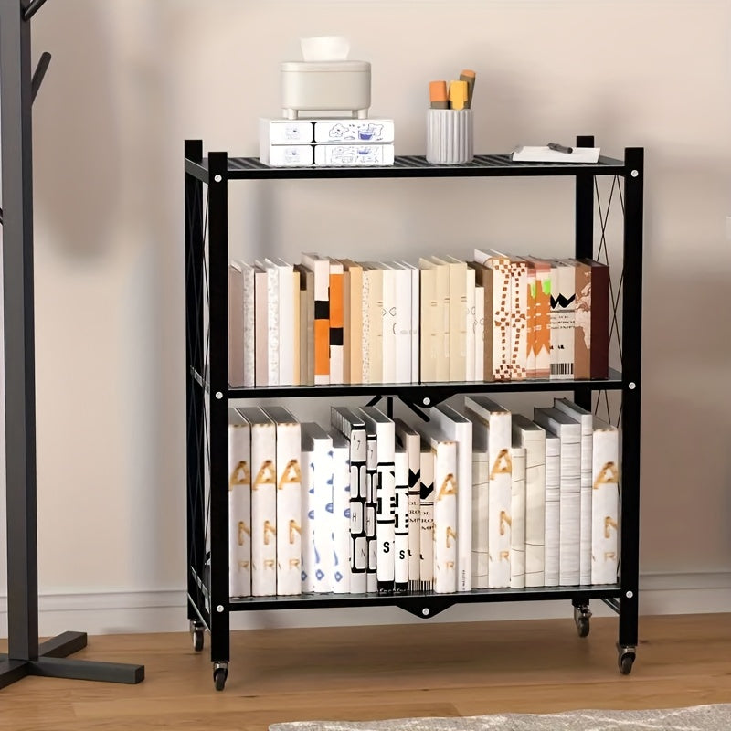 Rolling Metal Storage Rack - 3/4/5 Tier Adjustable Shelving