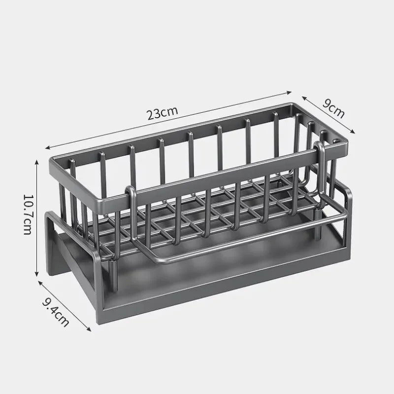 Stainless Steel Sink Organizer with Drainage Rack - Tap-Mounted Spice Storage Shelf for Kitchen