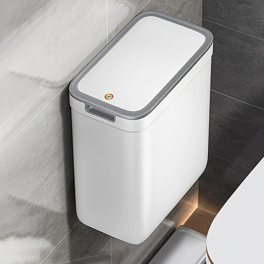 Touchless Wall Mount Bathroom Trash Can - Odor Sealing