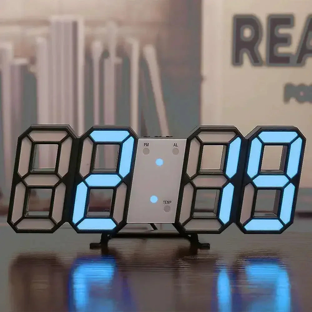 3D LED Digital Wall Clock - Modern Smart Display Clock with Temperature & Multiple Alarms