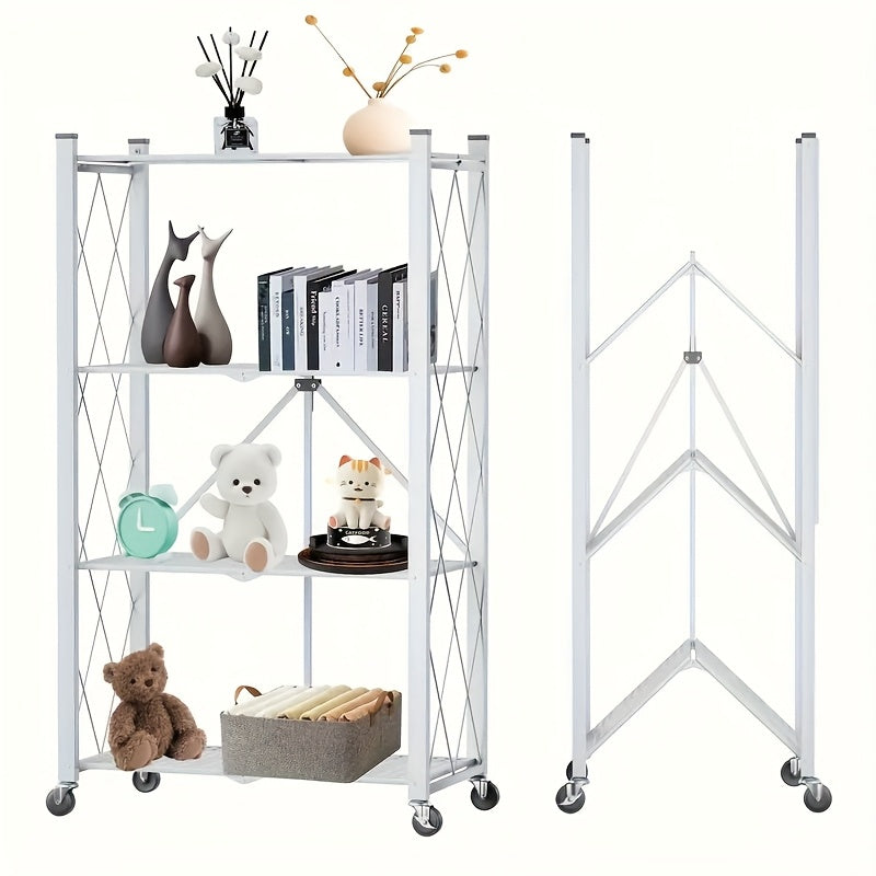 Rolling Metal Storage Rack - 3/4/5 Tier Adjustable Shelving