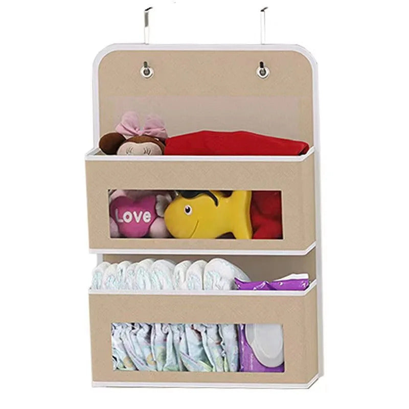 5-Shelf Hanging Door Organizer - Anti-Tilt Behind Door Storage with Large Capacity Pockets