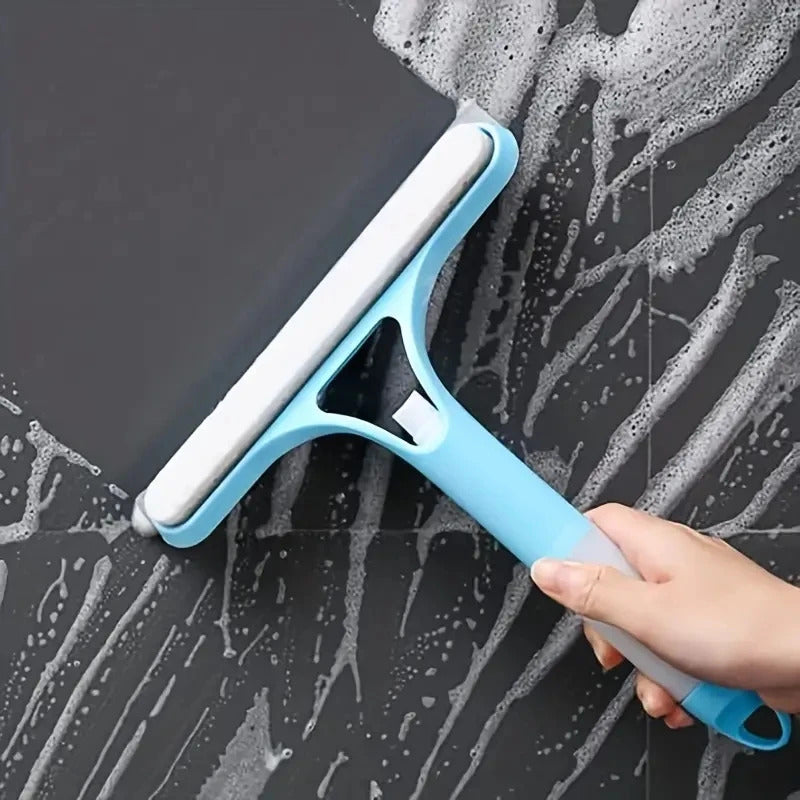 3-in-1 Glass Cleaning Tool - Multi-Function Window Scraper with Spray Bottle & Squeegee
