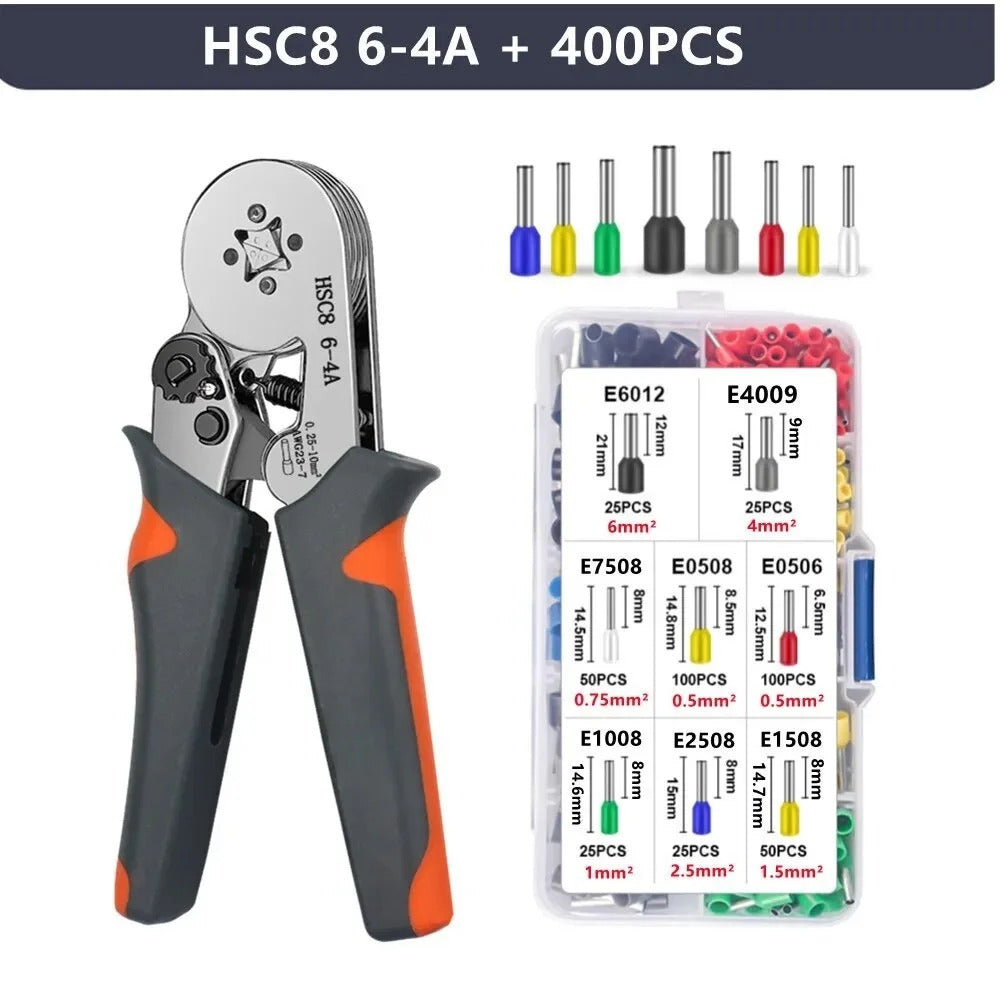 HSC8 Professional Ferrule Crimping Pliers - 0.25-10mm² Wire Terminal Tool with CE Certification