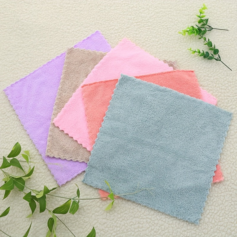 20pcs Solid Color Washcloth Set – Soft, Absorbent Small Towels for Home & Bathroom, 9.8" x 9.8"