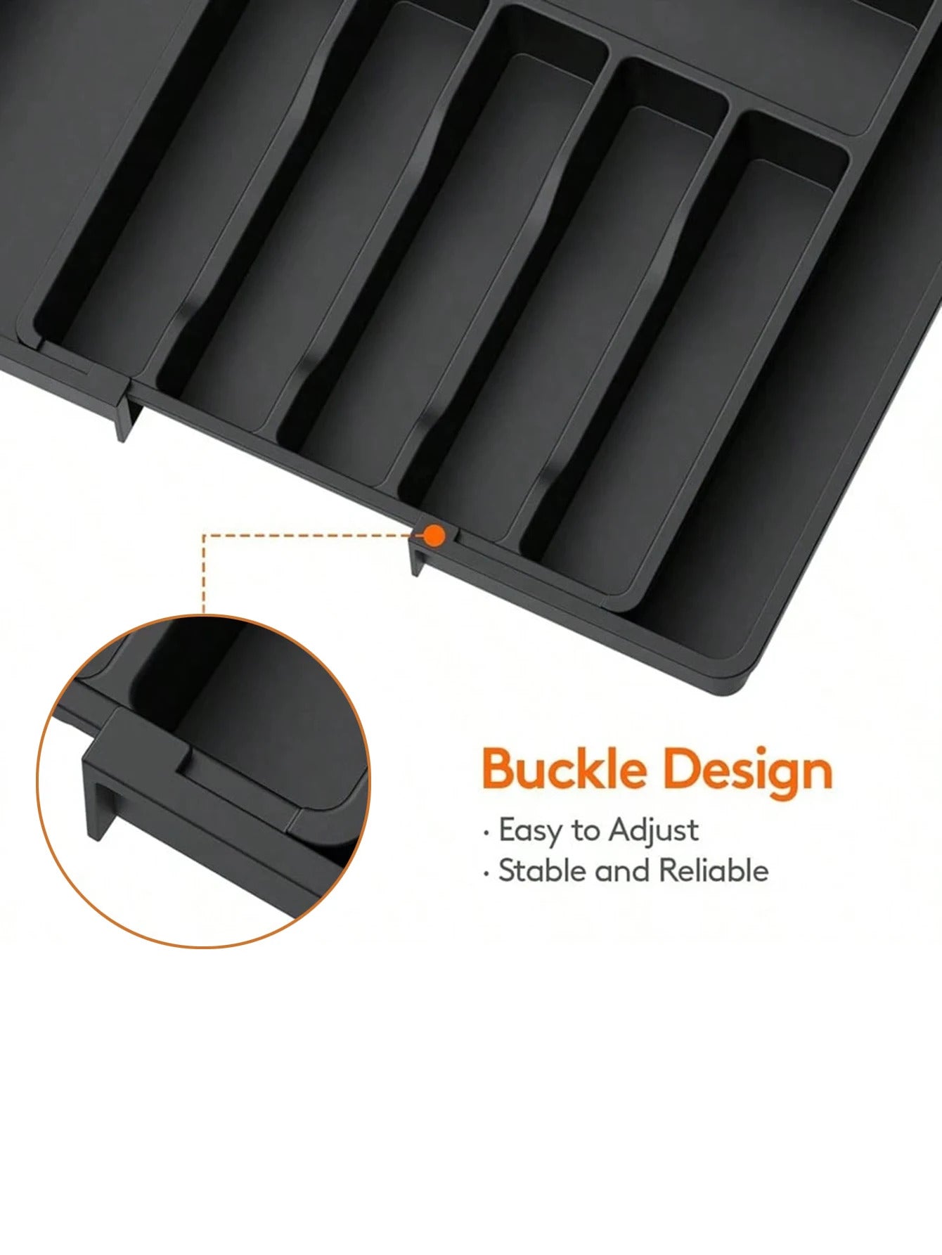 Adjustable Silverware Drawer Organizer - Expandable Utensil Tray for Kitchen Flatware Storage