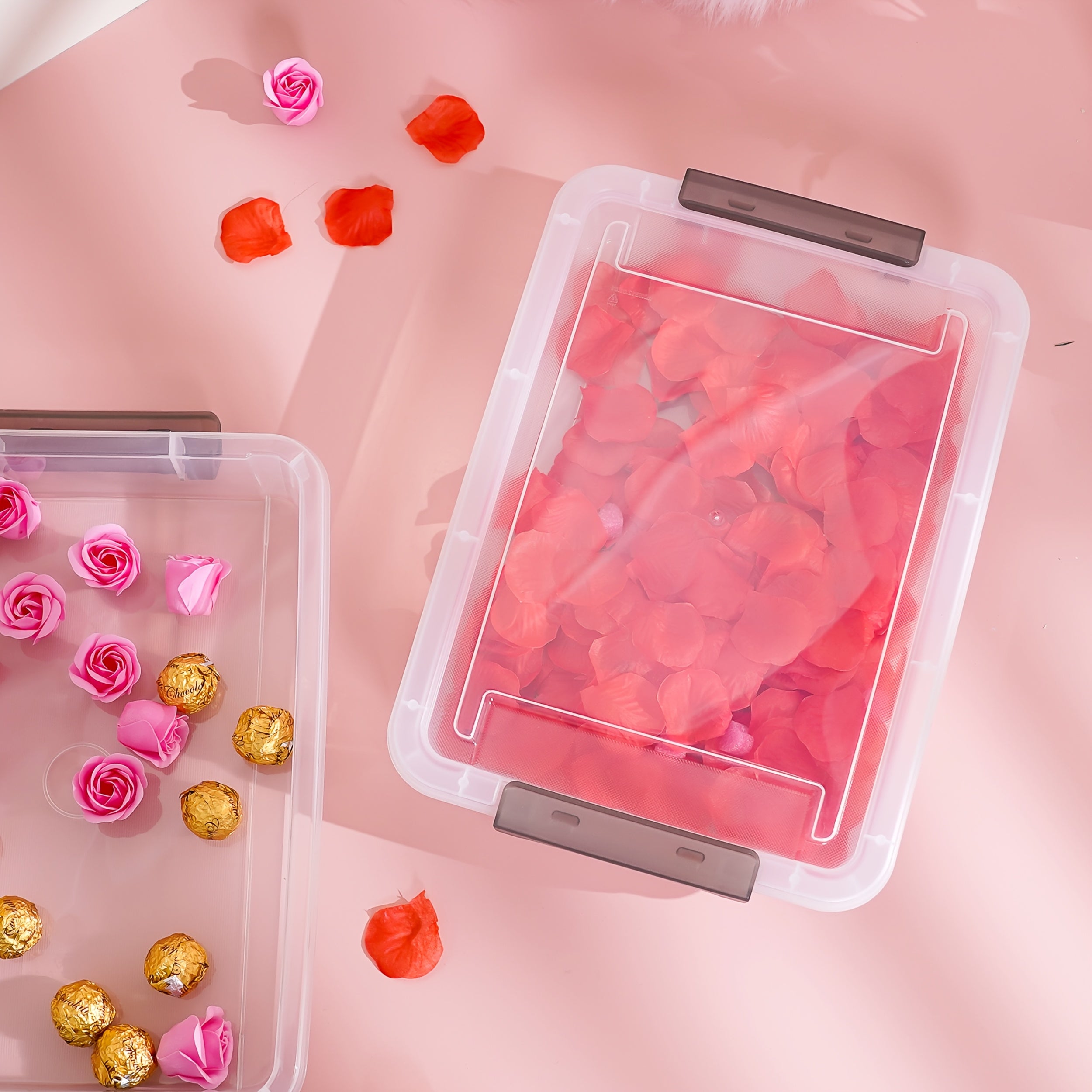 5-Pack Clear Plastic Storage Boxes with Lids – Large Capacity Stackable Organizers for School Supplies & Office Use